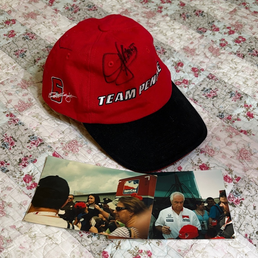 Autographed Gene Simmons & Roger Penske Baseball Cap 2007